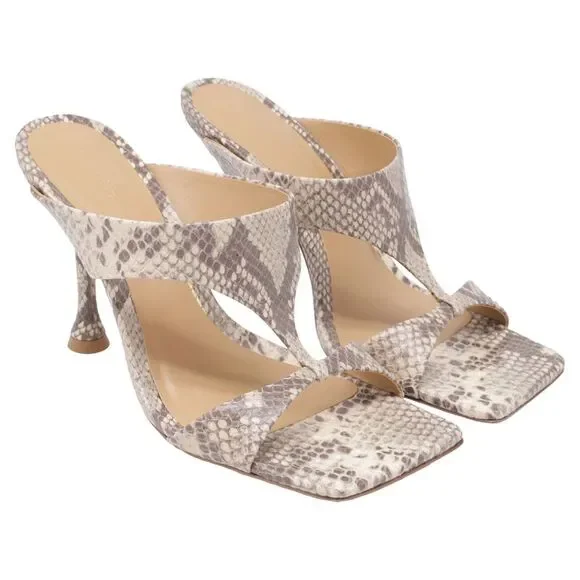 Reformation Aubree Cutout Sandals In Animal Print Leather - Picture 3 of 9